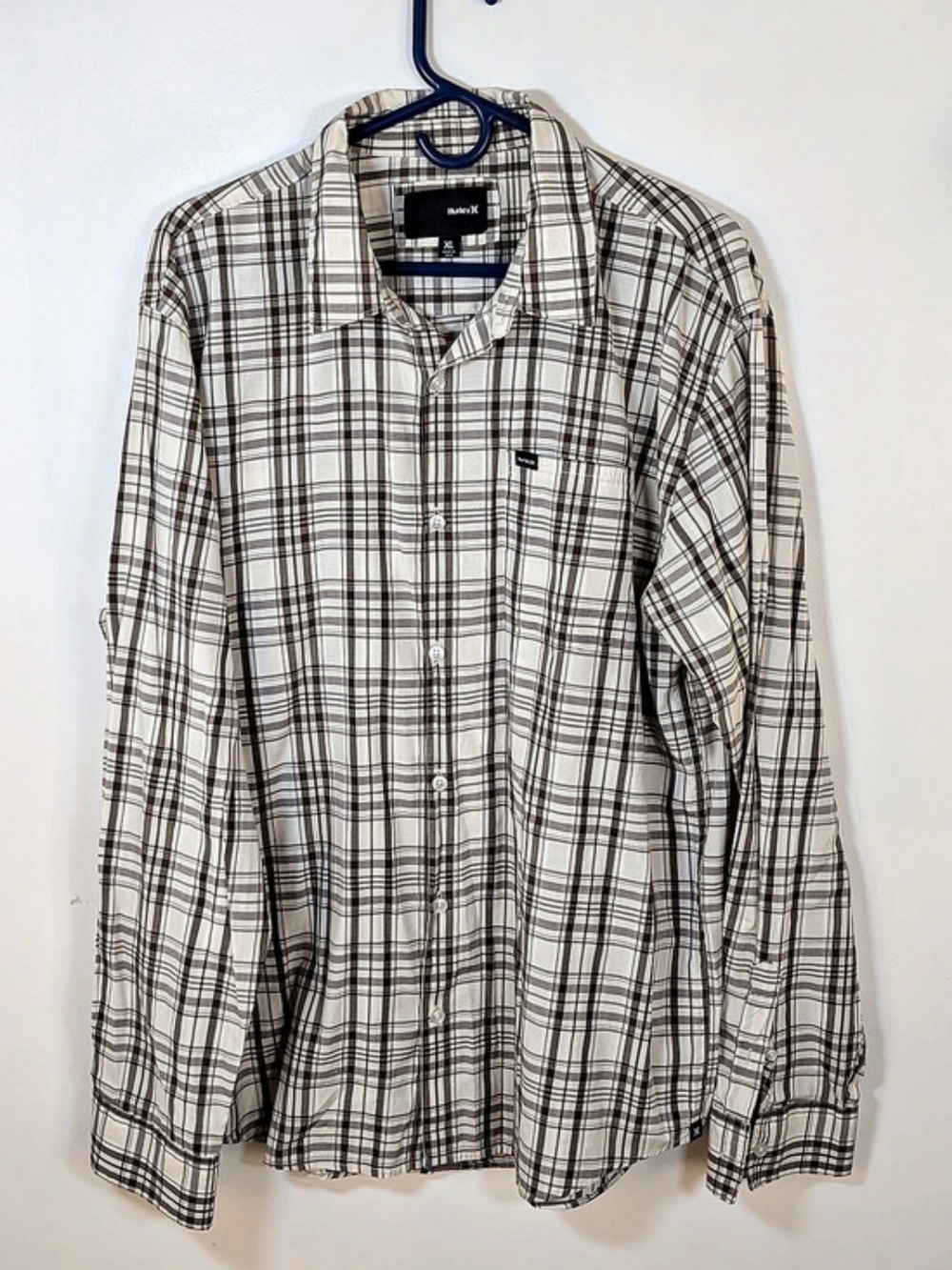 Hurley Men's Plaid Button Down Shirt XL
